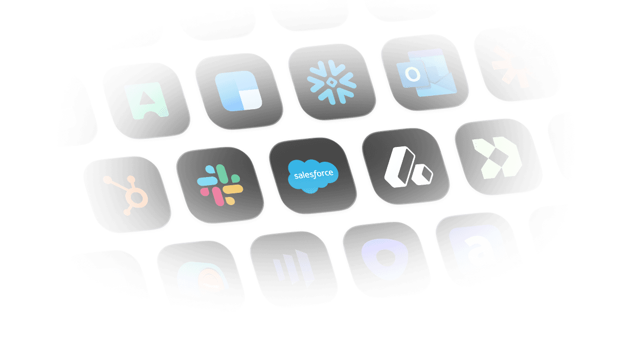 A grid of connected application icons